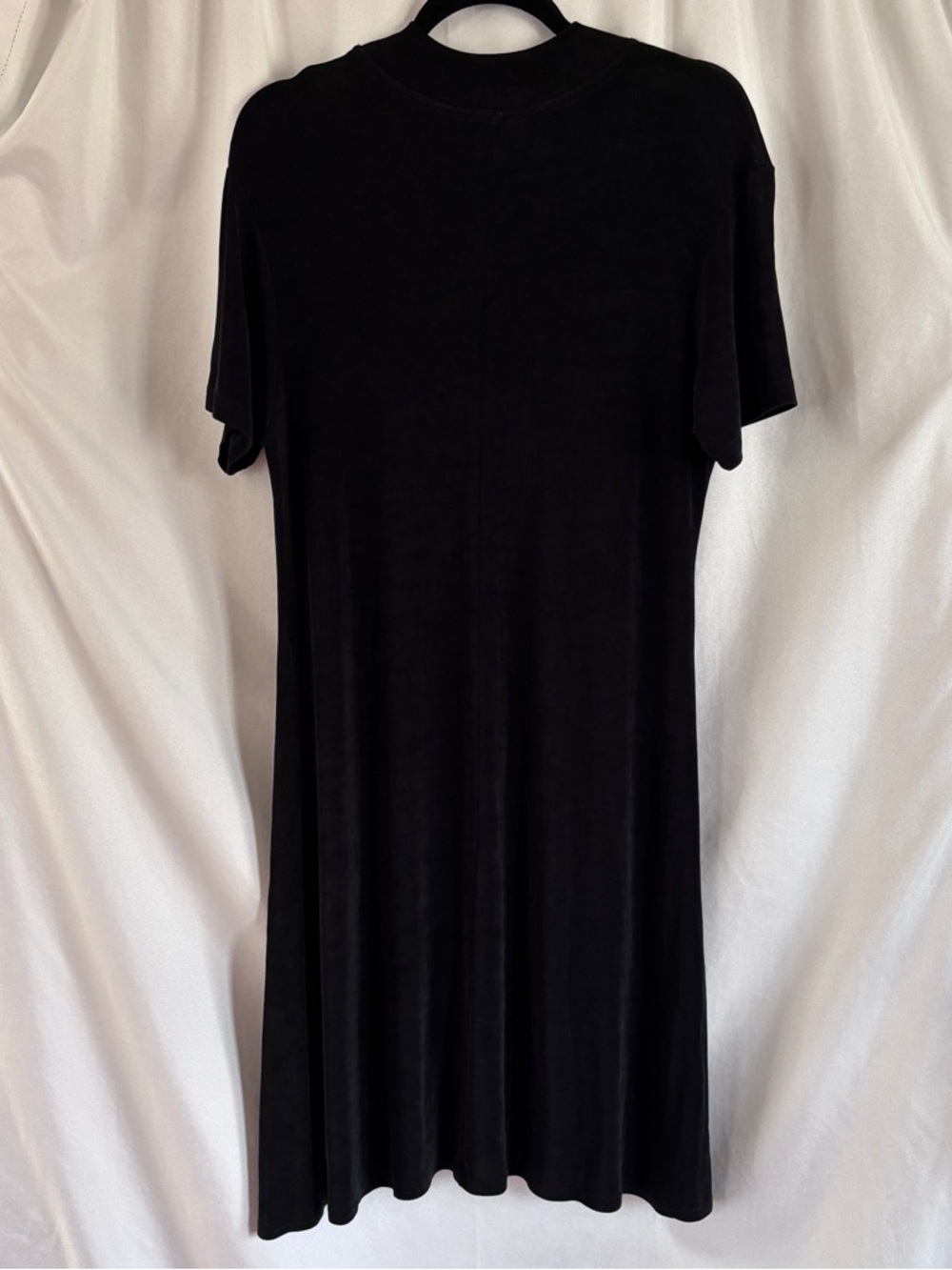 Impressions of California Classic Black Short Sleeve Midi Dress ~ Size Large